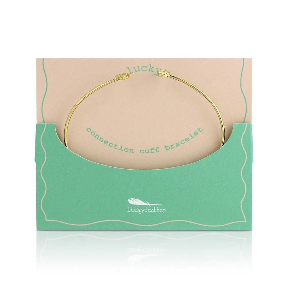 New &‎ Still in Bag! LUCKY FEATHER Cuff Bracelet - Lucky - Clover & Ladybug